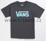 Triko dětské Vans Checker Classic Boys Charcoal Blue